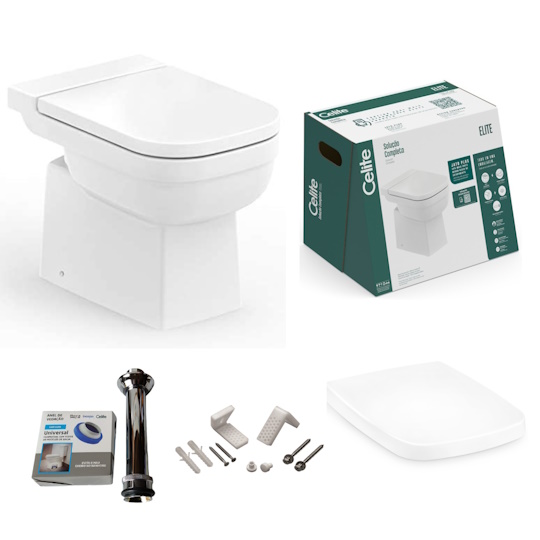 KIT COMPLETO BACIA CONVENCIONAL ELITE 	BRANCO	CELITE 