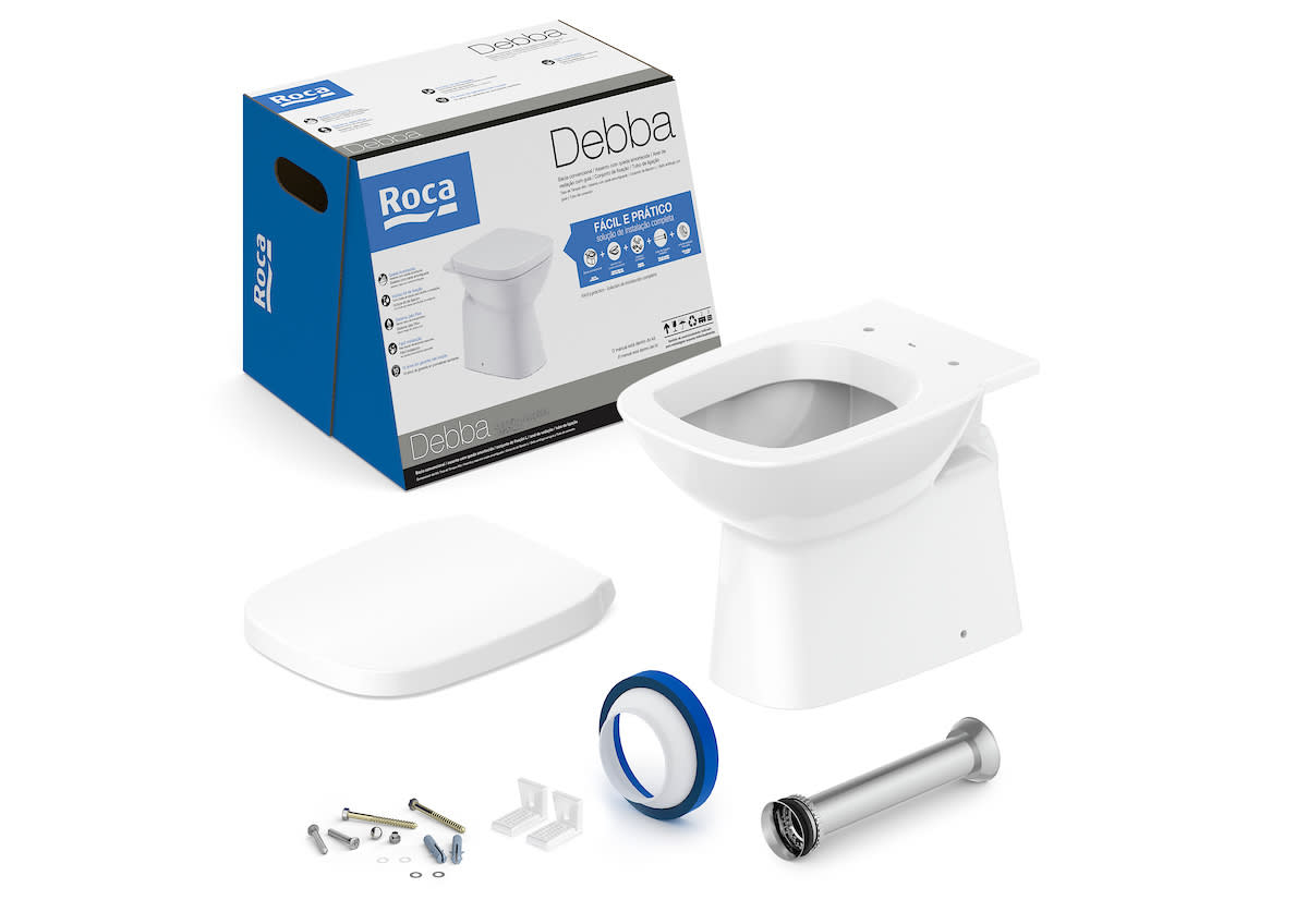 KIT COMPLETO BACIA CONVENCIONAL DEBBA CLASSIC 	BRANCO	ROCA
