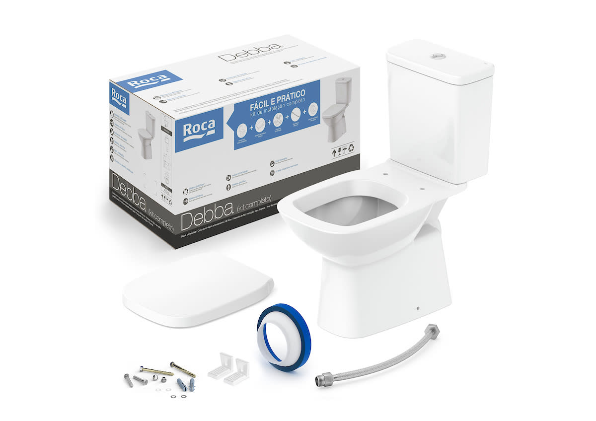 KIT COMPLETO BACIA C/ CAIXA 3/6 LITROS DEBBA CLASSIC 	BRANCO	ROCA