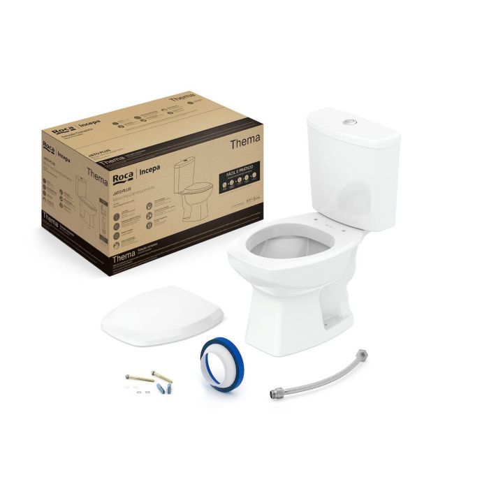 KIT COMPLETO BACIA C/ CAIXA 3/6 LITROS THEMA 	BRANCO	ROCA/INCEPA
