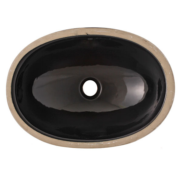 CUBA EMBUTIR OVAL 49X32 PRETO CELITE